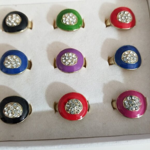 ❤️Your choice of Enamel  Crystal Rings Size 8.75 ❤️ - Picture 12 of 14